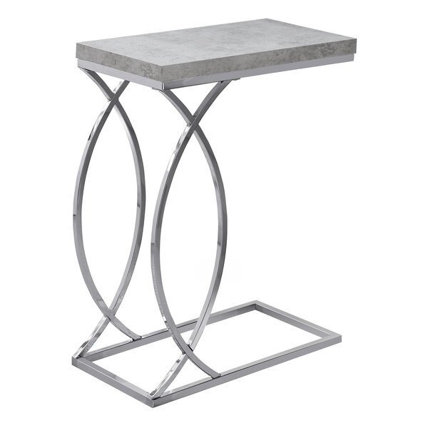 Accent Table - Grey Cement With Chrome Metal, Monarch Specialties, Mfr#: I 3185